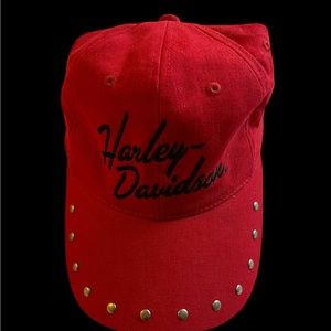 Harley Davidson red studded cap